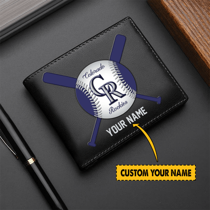 LIMITED EDITION - NEW CUSTOMIZED MLB30 CL ROCKIES LEATHER WALLET