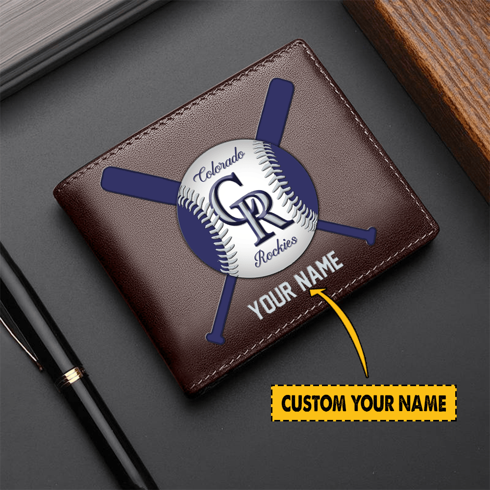 LIMITED EDITION - NEW CUSTOMIZED MLB30 CL ROCKIES LEATHER WALLET