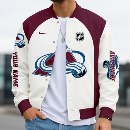 LIMITED EDITION - NEW CUSTOMIZED NHL05 CAL COLORADO AVALANCHE BASEBALL JACKET