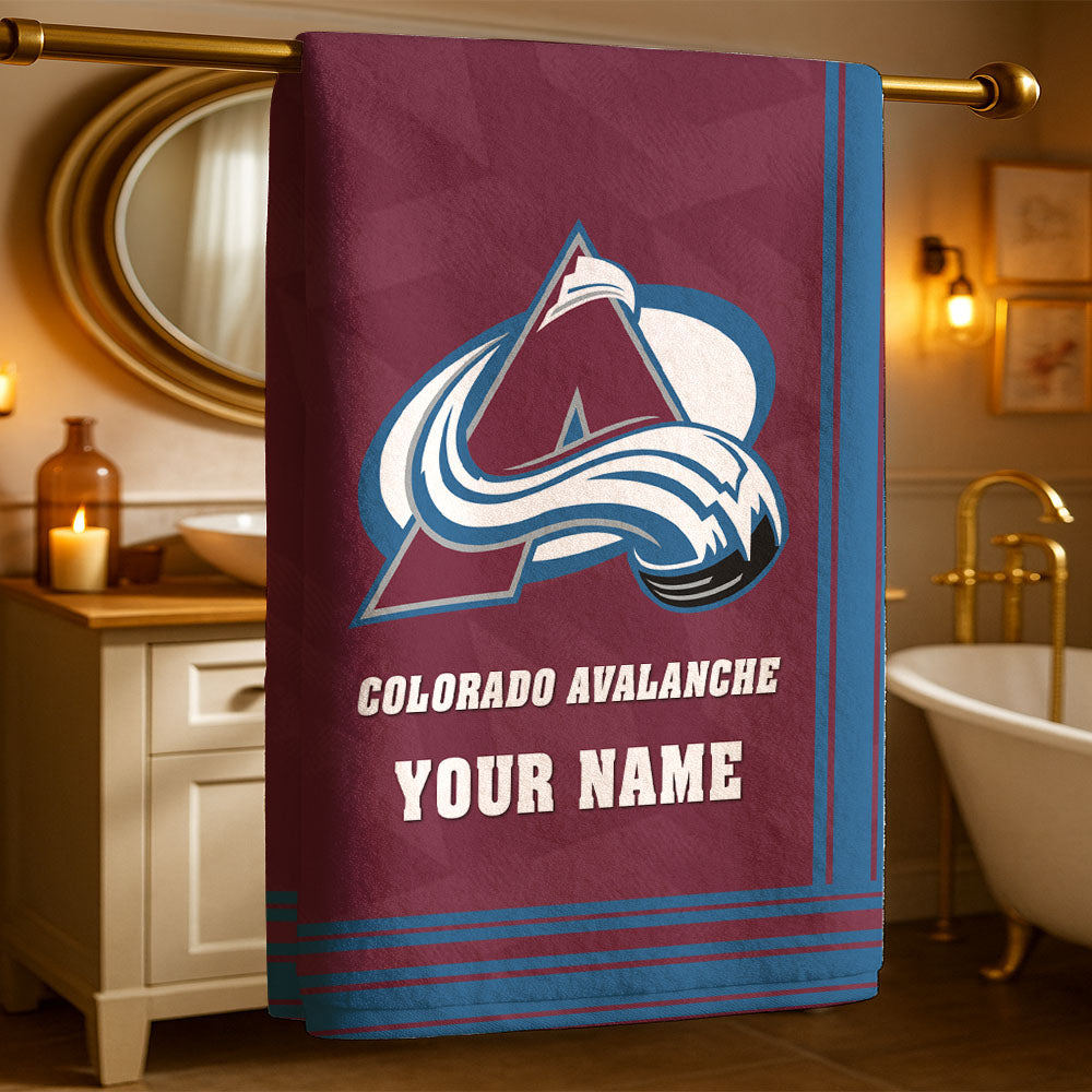 LIMITED EDITION - NEW CUSTOMIZED NHL05 CAL COLORADO AVALANCHE BEACH & BATH TOWEL