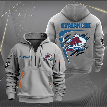 LIMITED EDITION - NEW CUSTOMIZED NHL05 CAL COLORADO AVALANCHE QUARTER ZIP HOODIE