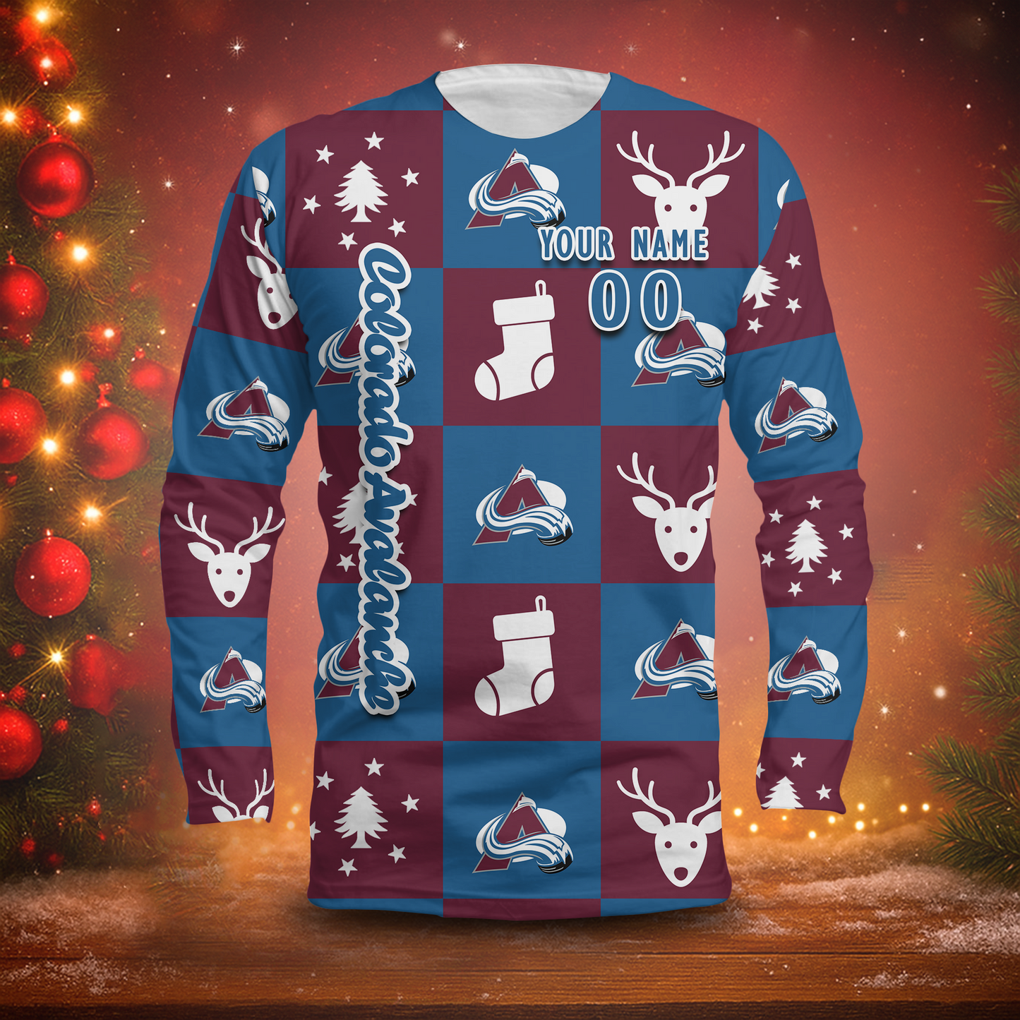 LIMITED EDITION - NEW CUSTOMIZED NHL05 CAL COLORADO AVALANCHE LONG SLEEVED T-SHIRT