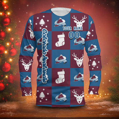 LIMITED EDITION - NEW CUSTOMIZED NHL05 CAL COLORADO AVALANCHE LONG SLEEVED T-SHIRT