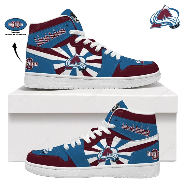 LIMITED EDITION - NEW CUSTOMIZED NHL05 CL AVALANCHE AIR JORDAN SNEAKERS