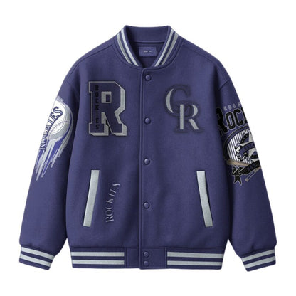 LIMITED EDITION - NEW CUSTOMIZED MLB30 CL ROCKIES SATIN VARSITY & BASEBALL JACKET