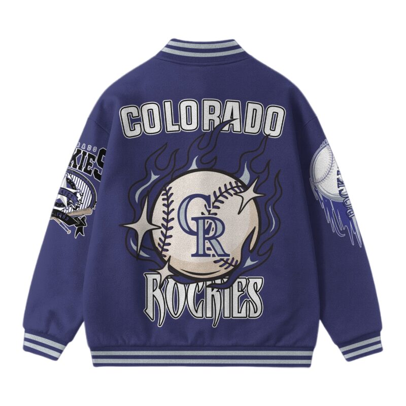 LIMITED EDITION - NEW CUSTOMIZED MLB30 CL ROCKIES SATIN VARSITY & BASEBALL JACKET