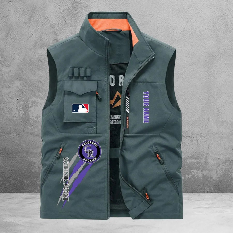 LIMITED EDITION - NEW CUSTOMIZED MLB30 COR COLORADO ROCKIES SLEEVELESS VEST