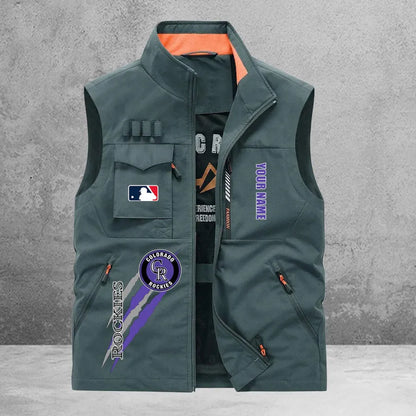 LIMITED EDITION - NEW CUSTOMIZED MLB30 COR COLORADO ROCKIES SLEEVELESS VEST