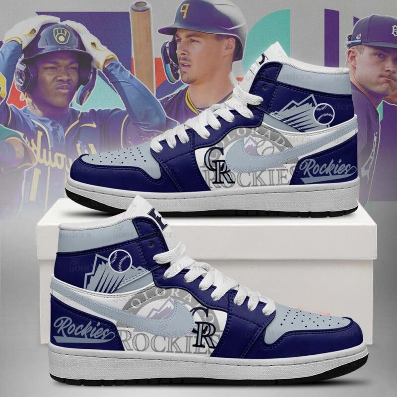 LIMITED EDITION - NEW CUSTOMIZED MLB30 CL ROCKIES AIR JORDAN SNEAKERS