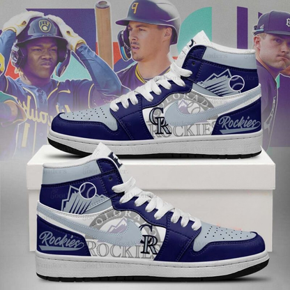 LIMITED EDITION - NEW CUSTOMIZED MLB30 CL ROCKIES AIR JORDAN SNEAKERS