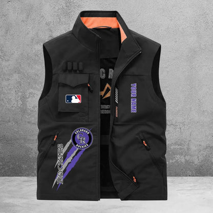 LIMITED EDITION - NEW CUSTOMIZED MLB30 COR COLORADO ROCKIES SLEEVELESS VEST