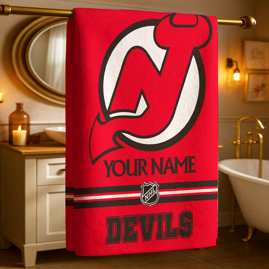 LIMITED EDITION - NEW CUSTOMIZED NHL06 NJD NEW JERSEY DEVILS BEACH & BATH TOWEL