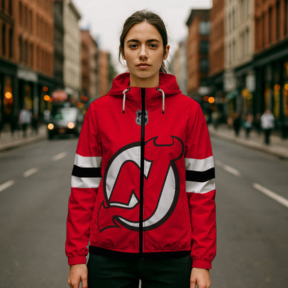 LIMITED EDITION - NEW CUSTOMIZED NHL06 NJD NEW JERSEY DEVILS WINDBREAKER JERSEY JACKET