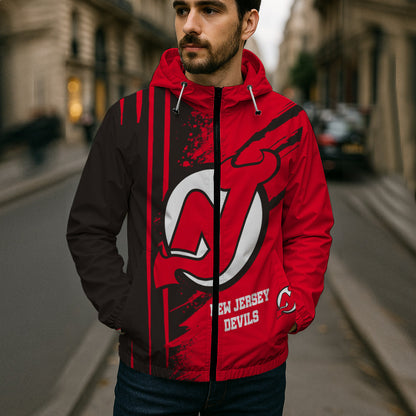 LIMITED EDITION - NEW CUSTOMIZED NHL06 NJD NEW JERSEY DEVILS WINDBREAKER JACKET