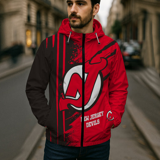 LIMITED EDITION - NEW CUSTOMIZED NHL06 NJD NEW JERSEY DEVILS WINDBREAKER JACKET