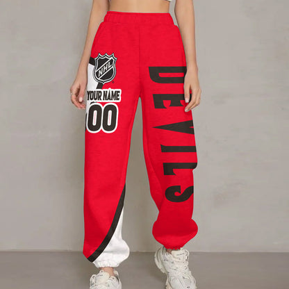 LIMITED EDITION - NEW CUSTOMIZED NHL06 NJD NEW JERSEY DEVILS LONG PANTS
