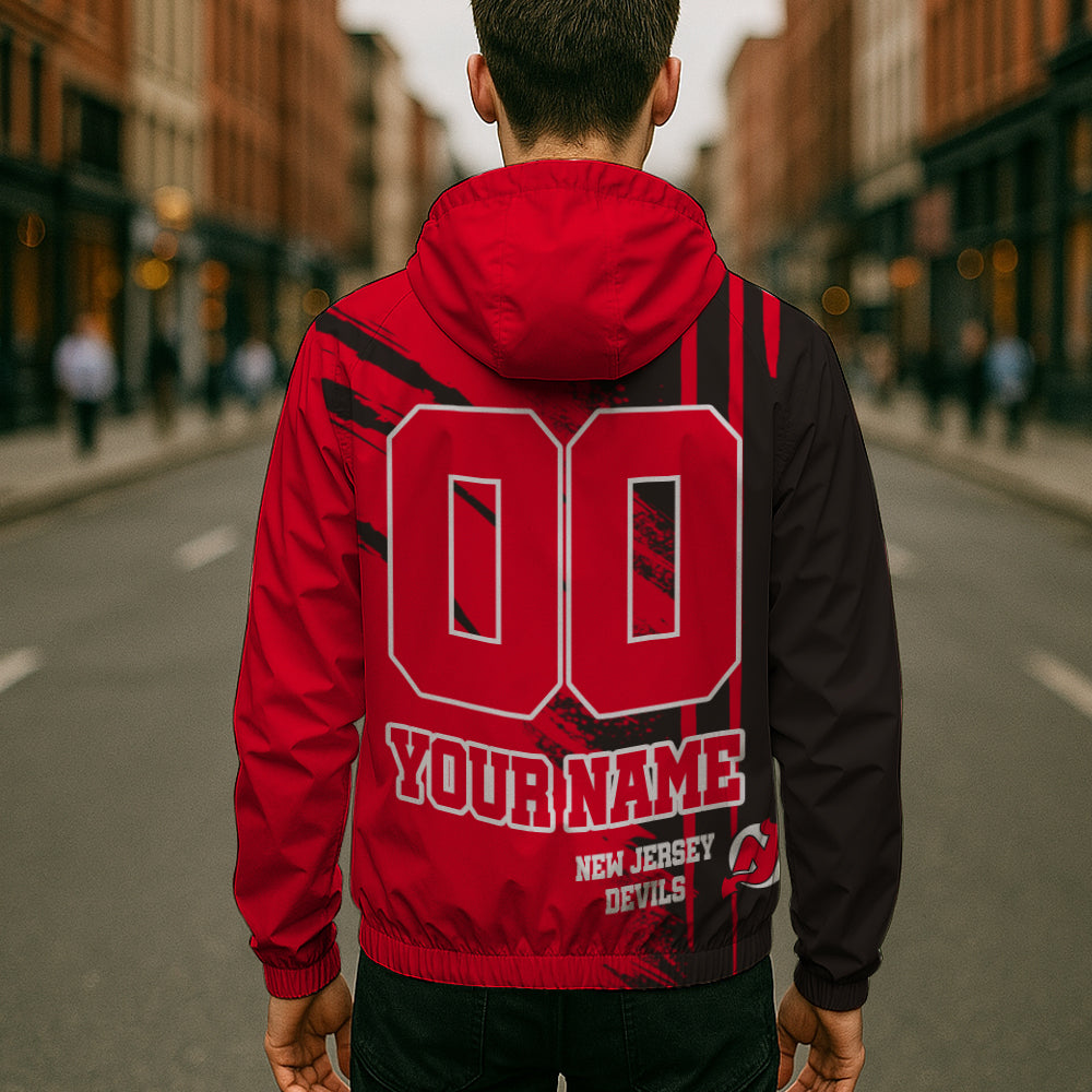 LIMITED EDITION - NEW CUSTOMIZED NHL06 NJD NEW JERSEY DEVILS WINDBREAKER JACKET