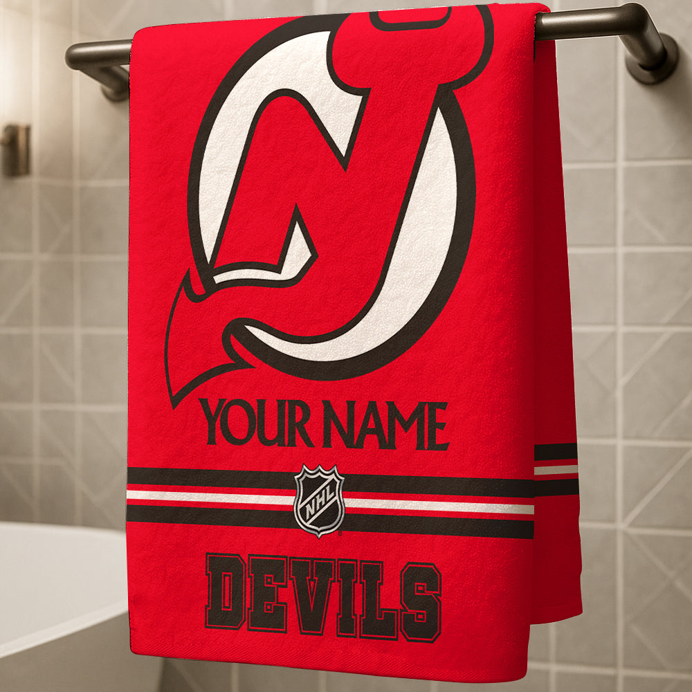LIMITED EDITION - NEW CUSTOMIZED NHL06 NJD NEW JERSEY DEVILS BEACH & BATH TOWEL