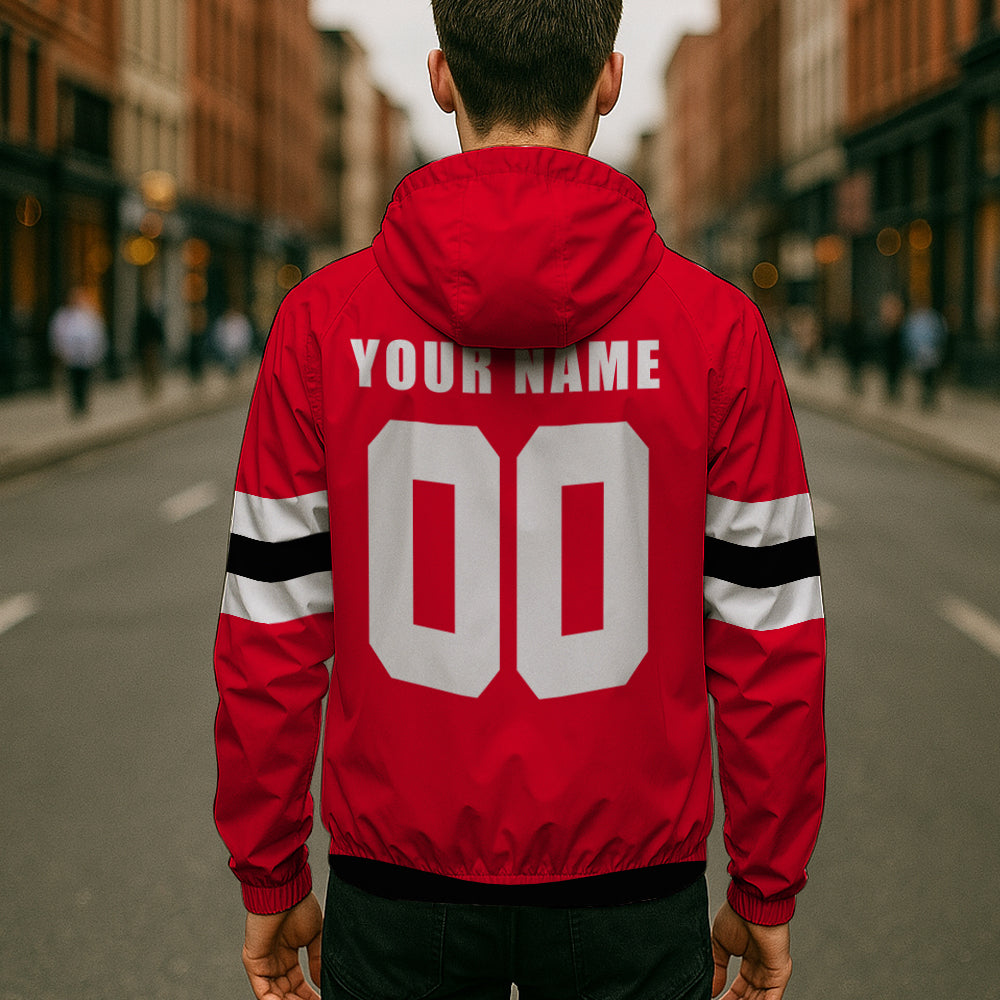 LIMITED EDITION - NEW CUSTOMIZED NHL06 NJD NEW JERSEY DEVILS WINDBREAKER JERSEY JACKET