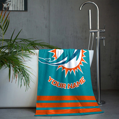 LIMITED EDITION - NEW CUSTOMIZED NFL19 MDP MIAMI DOLPHINS BEACH & BATH TOWEL