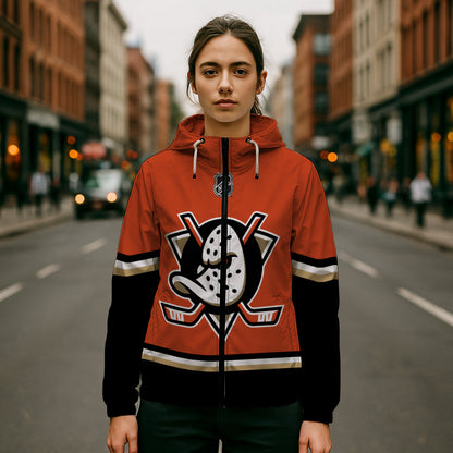 LIMITED EDITION - NEW CUSTOMIZED NHL09 AHD ANAHEIM DUCKS WINDBREAKER JACKET