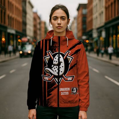 LIMITED EDITION - NEW CUSTOMIZED NHL09 AHD ANAHEIM DUCKS WINDBREAKER JACKET