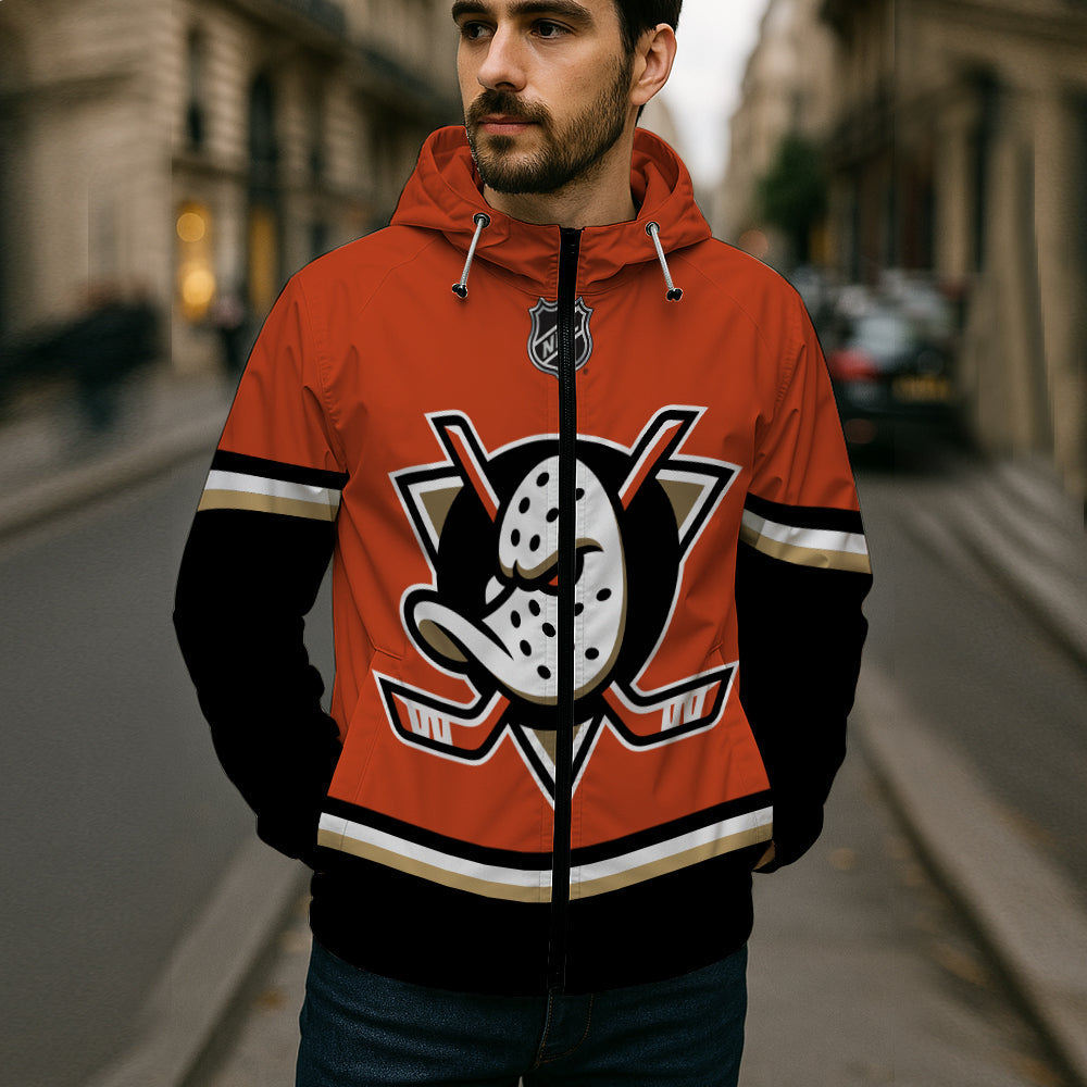 LIMITED EDITION - NEW CUSTOMIZED NHL09 AHD ANAHEIM DUCKS WINDBREAKER JACKET