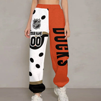 LIMITED EDITION - NEW CUSTOMIZED NHL09 AHD ANAHEIM DUCKS LONG PANTS