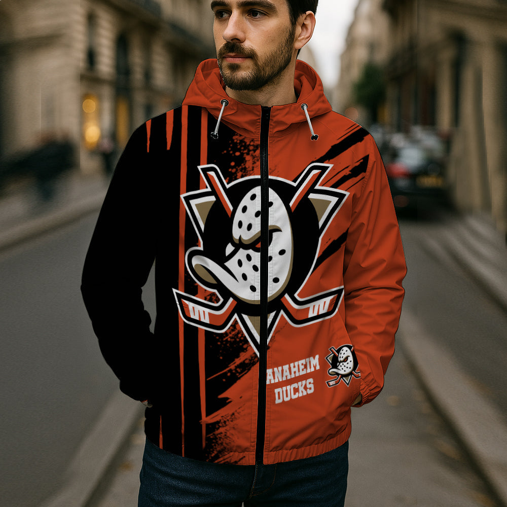 LIMITED EDITION - NEW CUSTOMIZED NHL09 AHD ANAHEIM DUCKS WINDBREAKER JACKET