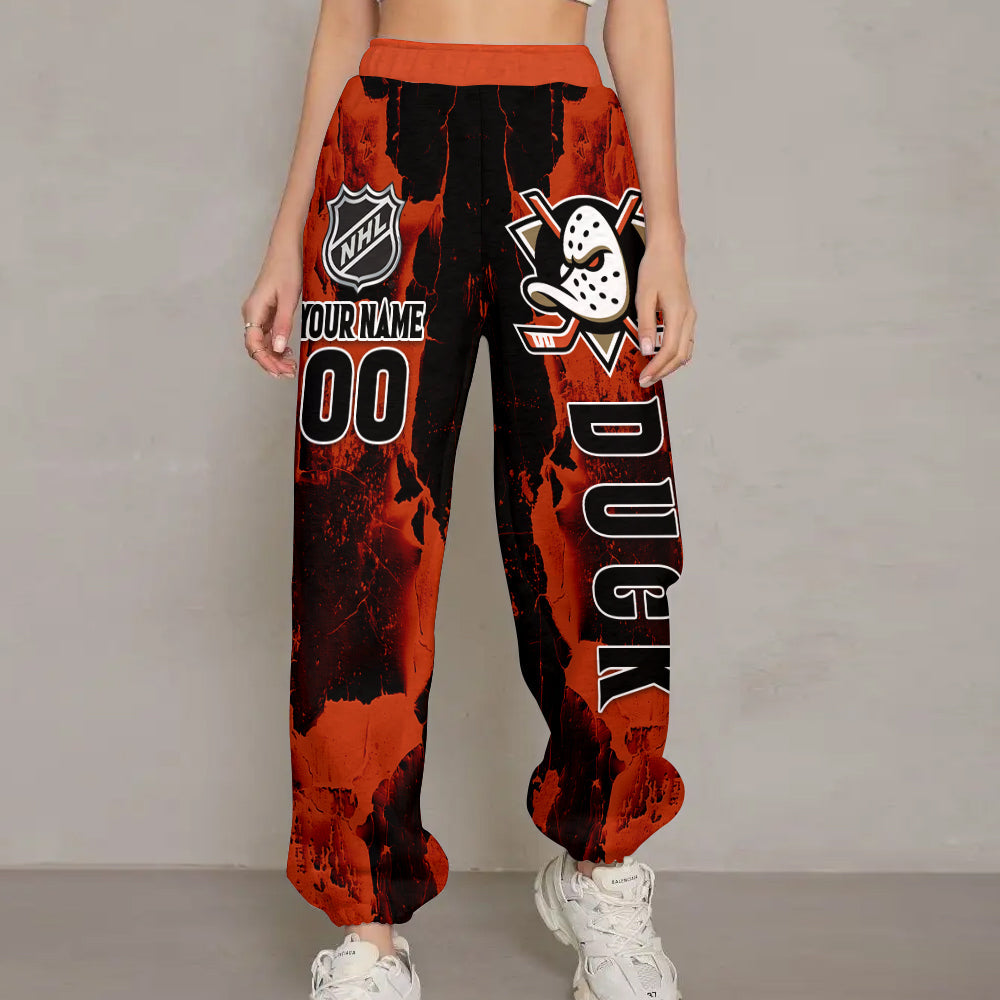LIMITED EDITION - NEW CUSTOMIZED NHL09 AHD ANAHEIM DUCKS LONG PANTS