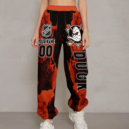 LIMITED EDITION - NEW CUSTOMIZED NHL09 AHD ANAHEIM DUCKS LONG PANTS