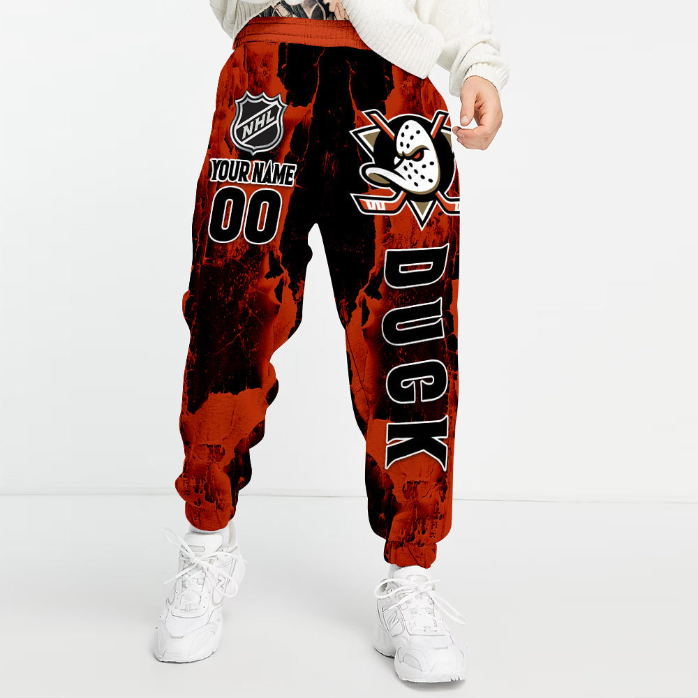 LIMITED EDITION - NEW CUSTOMIZED NHL09 AHD ANAHEIM DUCKS LONG PANTS