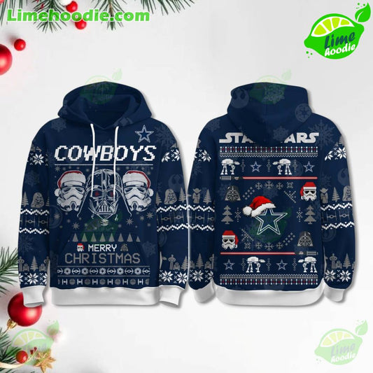 LIMITED EDITION - NEW CUSTOMIZED NFL21 DCB DALLAS COWBOYS MERRY CHRISTMAS HOODIE, ZIP HOODIE, SWEATSHIRT