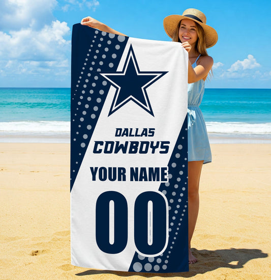 LIMITED EDITION - NEW CUSTOMIZED NFL21 DCB DALLAS COWBOYS BEACH & BATH TOWEL