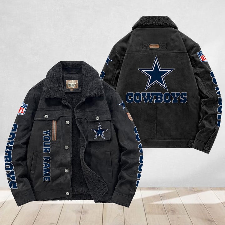 LIMITED EDITION - NEW CUSTOMIZED NFL21 DCB DALLAS COWBOYS FLEECE JACKET