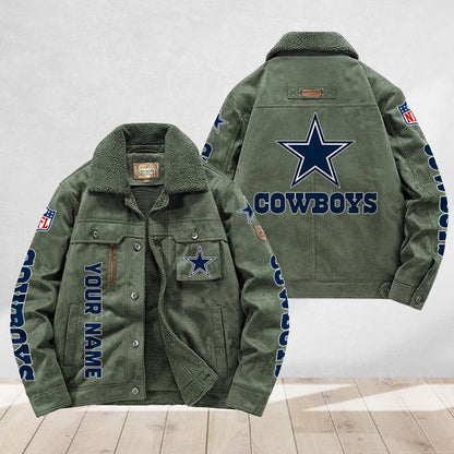 LIMITED EDITION - NEW CUSTOMIZED NFL21 DCB DALLAS COWBOYS FLEECE JACKET