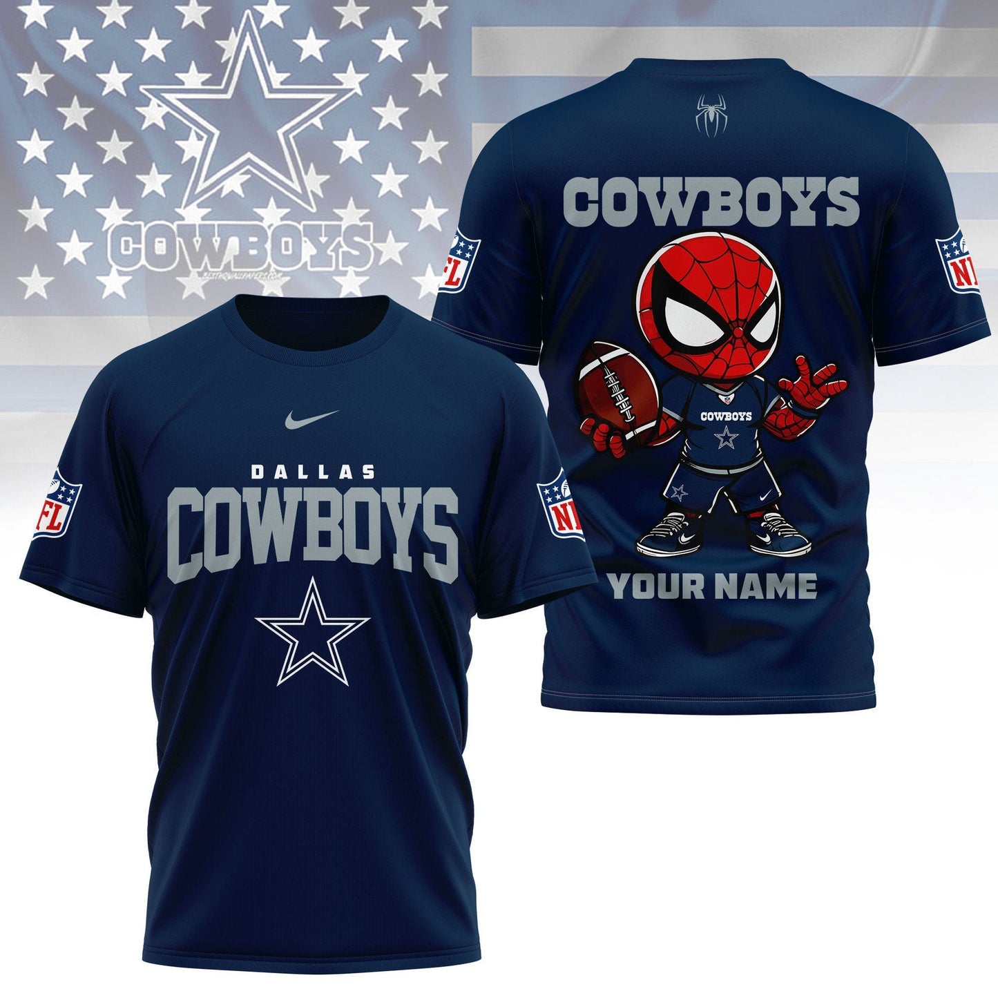 LIMITED EDITION - NEW CUSTOMIZED NFL21 DCB DALLAS COWBOYS SPIDER HERO 3D SHIRT
