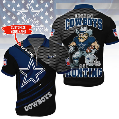 LIMITED EDITION - NEW CUSTOMIZED NFL21 DCB DALLAS COWBOYS HARLEY-DAVIDSON POLO WITH ZIPPER SHIRT