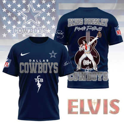 LIMITED EDITION - NEW CUSTOMIZED NFL21 DCB DALLAS COWBOYS X ELVIS PRESLEY FAN 3D SHIRT
