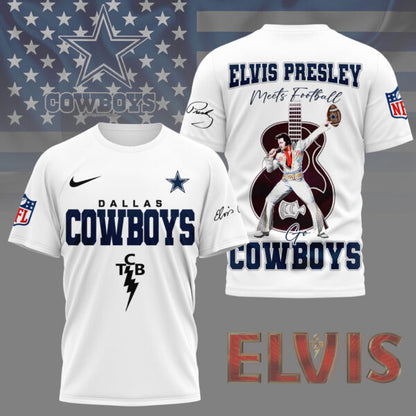 LIMITED EDITION - NEW CUSTOMIZED NFL21 DCB DALLAS COWBOYS X ELVIS PRESLEY FAN 3D SHIRT
