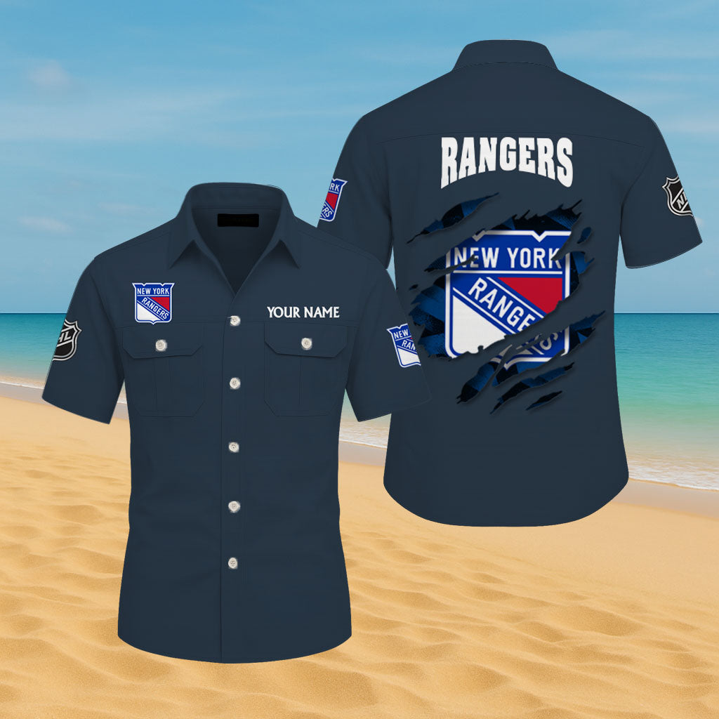LIMITED EDITION - NEW CUSTOMIZED NHL24 NYR NEW YORK RANGERS CARGO SHIRT