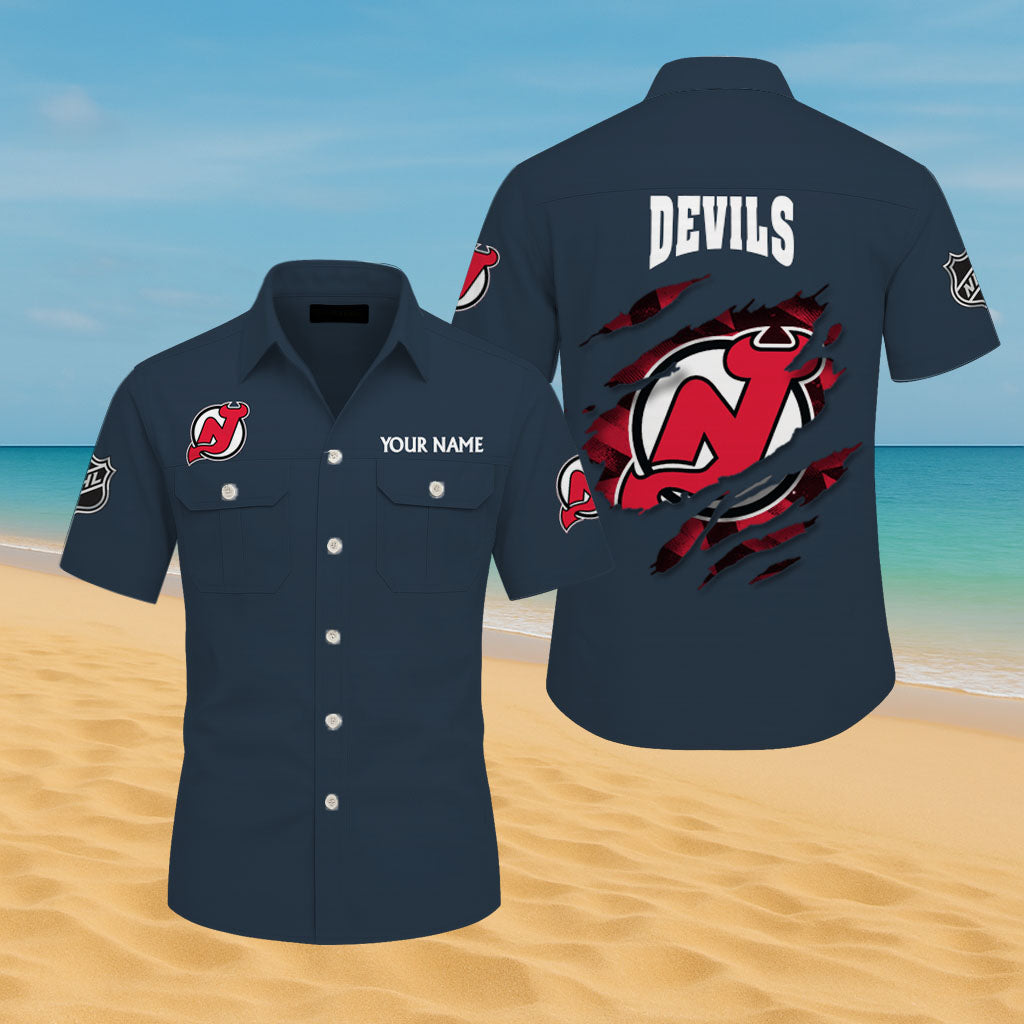 LIMITED EDITION - NEW CUSTOMIZED NHL06 NJD NEW JERSEY DEVILS CARGO SHIRT