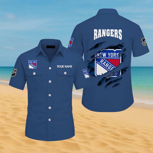 LIMITED EDITION - NEW CUSTOMIZED NHL24 NYR NEW YORK RANGERS CARGO SHIRT