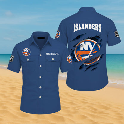 LIMITED EDITION - NEW CUSTOMIZED NHL25 NYI NEW YORK ISLANDERS CARGO SHIRT