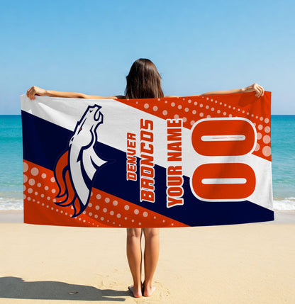 LIMITED EDITION - NEW CUSTOMIZED NFL13 DVB DENVER BRONCOS BEACH & BATH TOWEL