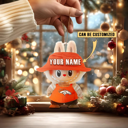 LIMITED EDITION - NEW CUSTOMIZED NFL13 DVB DENVER BRONCOS LABUBU CHRISTMAS ACRYLIC ORNAMENT