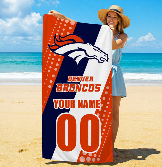 LIMITED EDITION - NEW CUSTOMIZED NFL13 DVB DENVER BRONCOS BEACH & BATH TOWEL