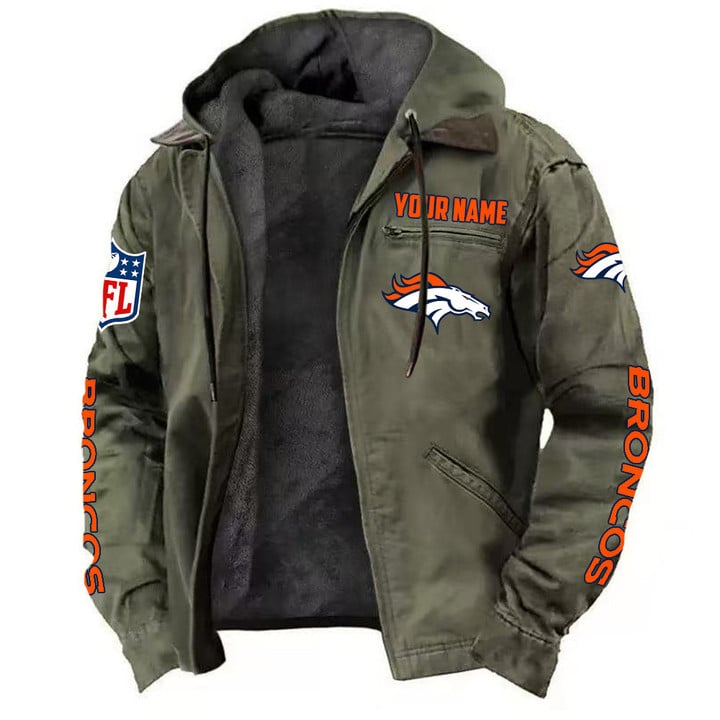 LIMITED EDITION - NEW CUSTOMIZED NFL13 DVB DENVER BRONCOS HOODED CARDIGAN JACKET