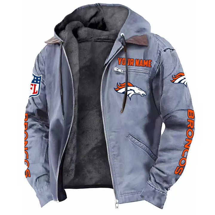 LIMITED EDITION - NEW CUSTOMIZED NFL13 DVB DENVER BRONCOS HOODED CARDIGAN JACKET