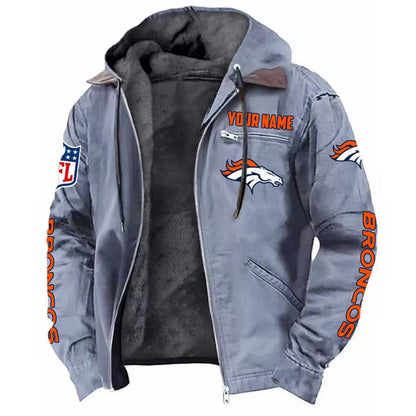 LIMITED EDITION - NEW CUSTOMIZED NFL13 DVB DENVER BRONCOS HOODED CARDIGAN JACKET